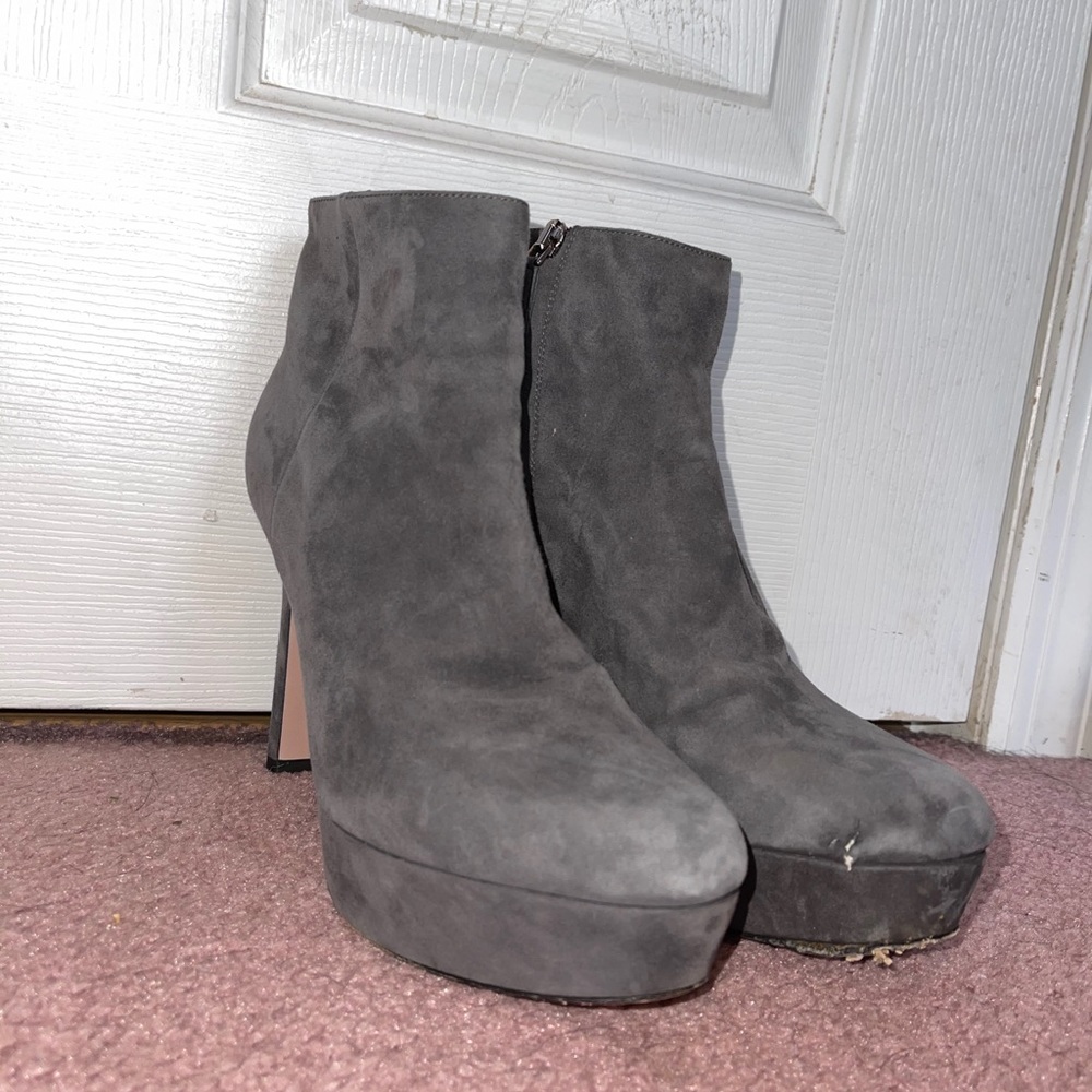 Prada Steel Colored Booties Authentic